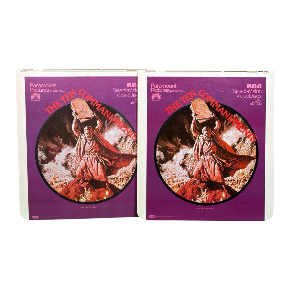 The Ten Commandments (1956) Set Of 2 RCA CED SelectaVision Video Discs